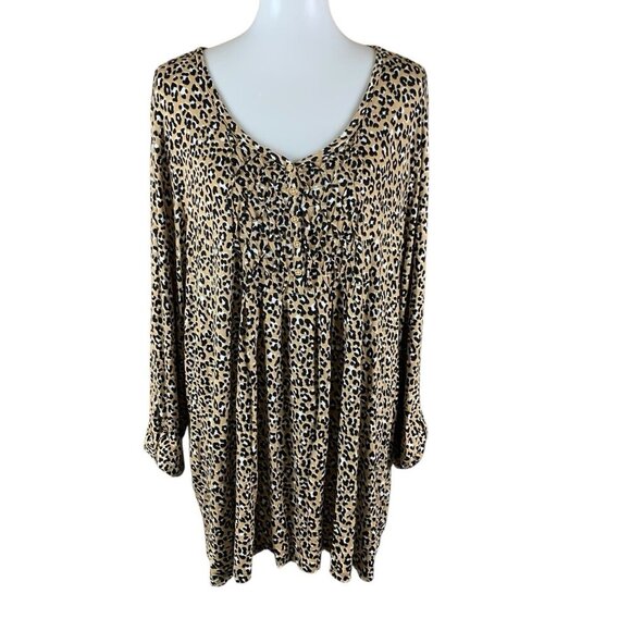 Kim Rogers Animal Print V-Neck Tunic - Picture 1 of 4